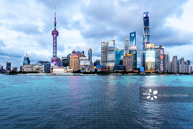 上海城市建筑风光大数据概念图片素材