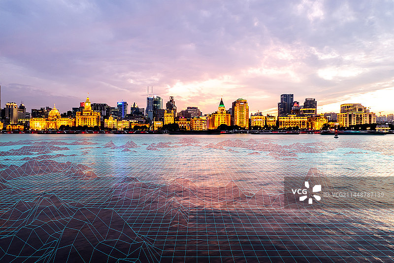 上海外滩万国建筑大数据概念图片素材