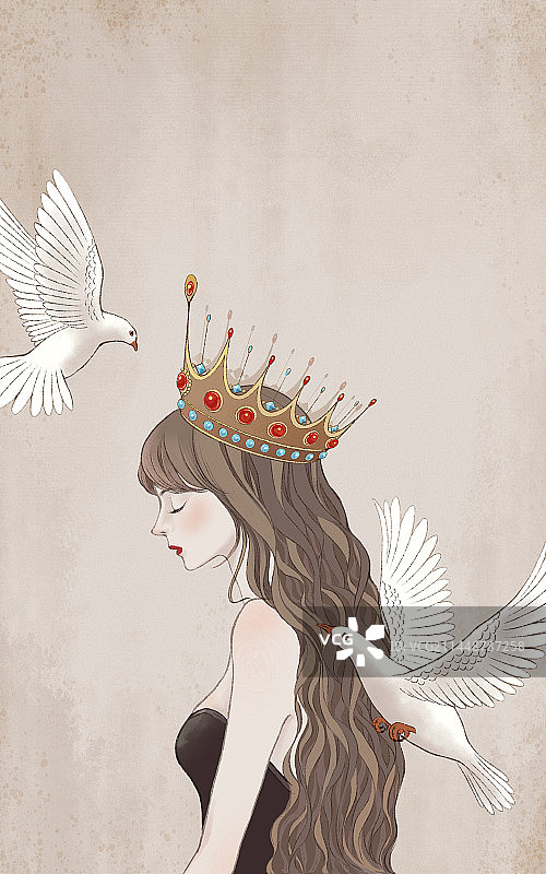 戴皇冠的女孩图片素材