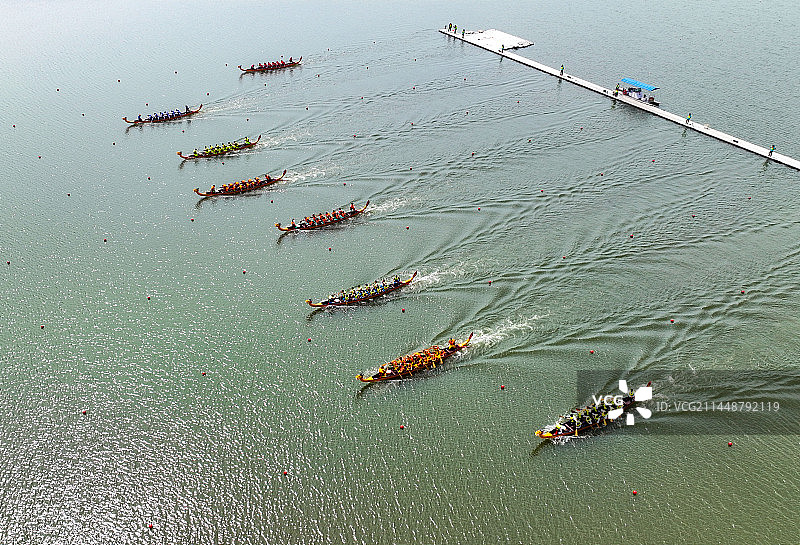 江苏兴化：龙舟竞渡庆端午图片素材