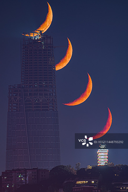 最好是上弦，峨眉映古今图片素材