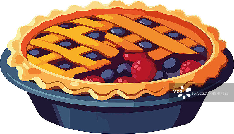 新鲜水果甜浆果挞图片素材