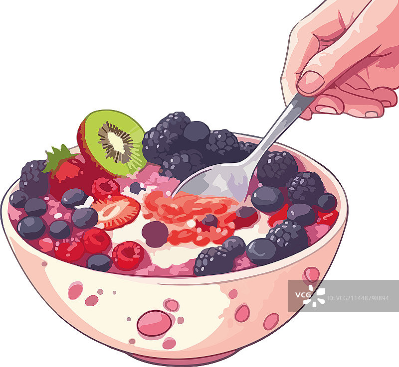 手持一碗新鲜的有机浆果图片素材