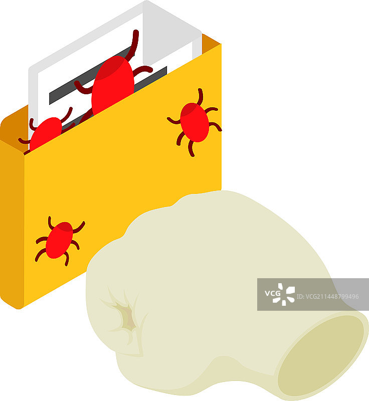 网页黑客攻击等距图标图片素材