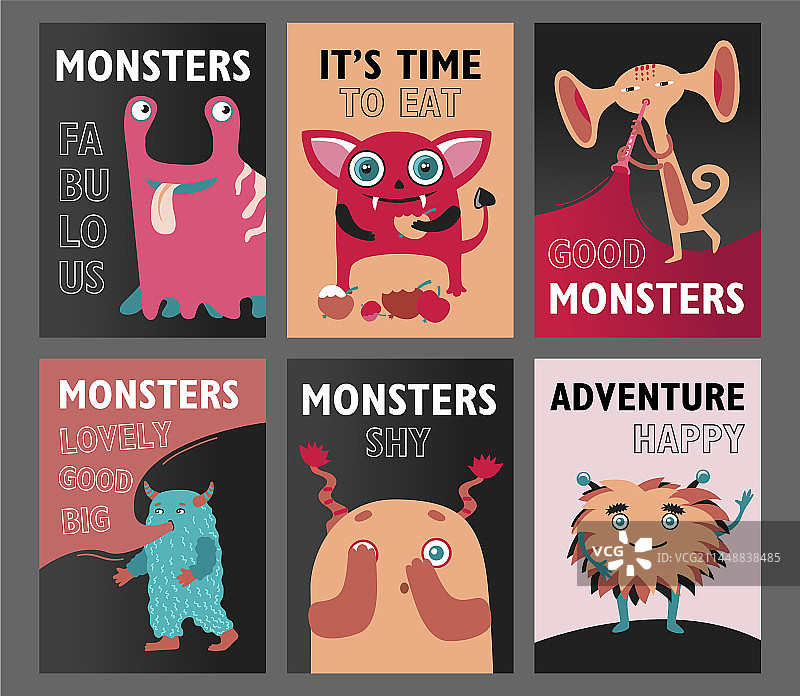 怪物宣传单套装图片素材