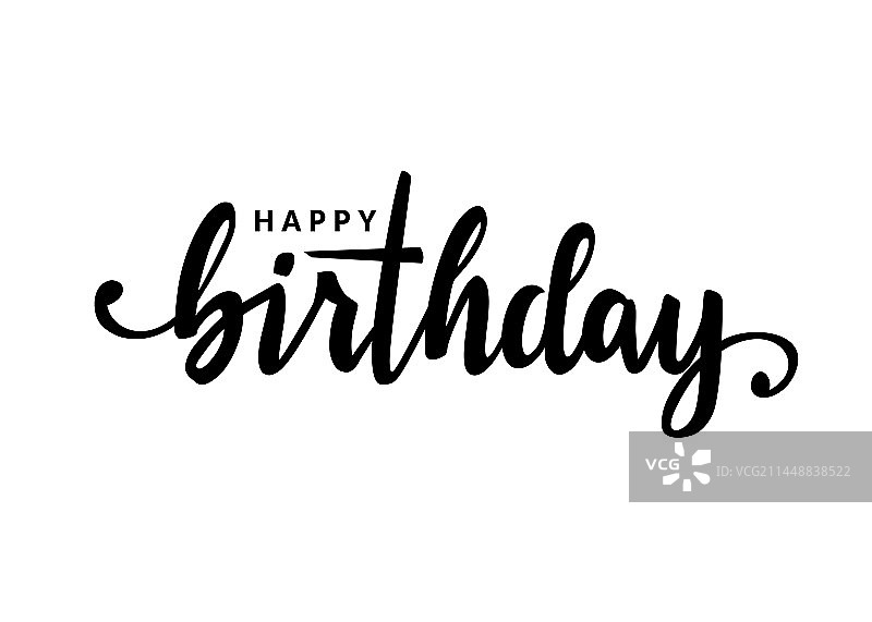 手绘生日快乐字样图片素材