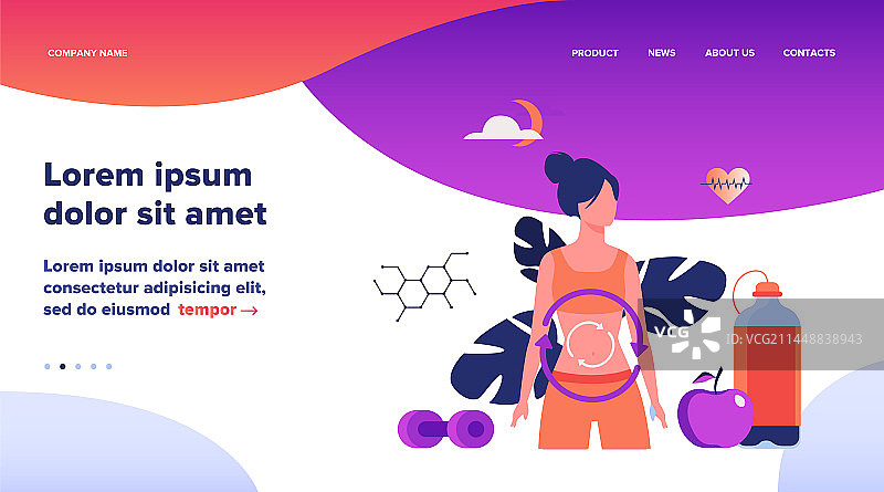 节食女性的新陈代谢过程图片素材