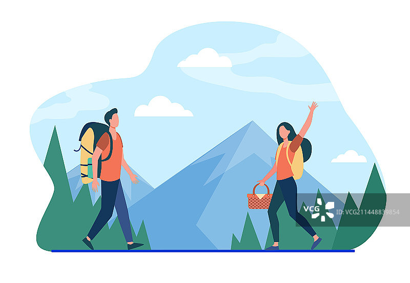 男人和女人一起去野餐图片素材