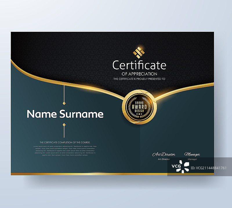 创意优雅的感谢证书图片素材