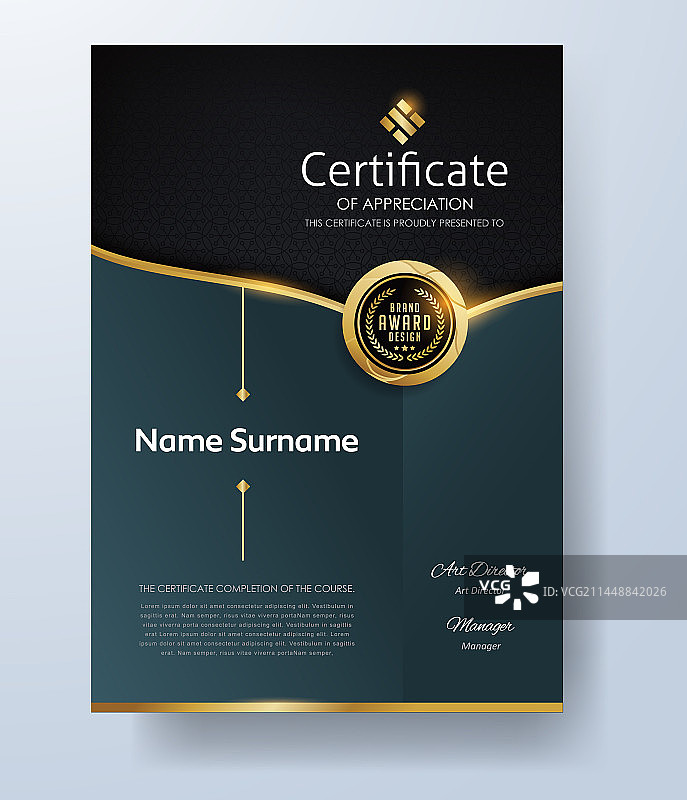 带奢华图案的证书模板图片素材