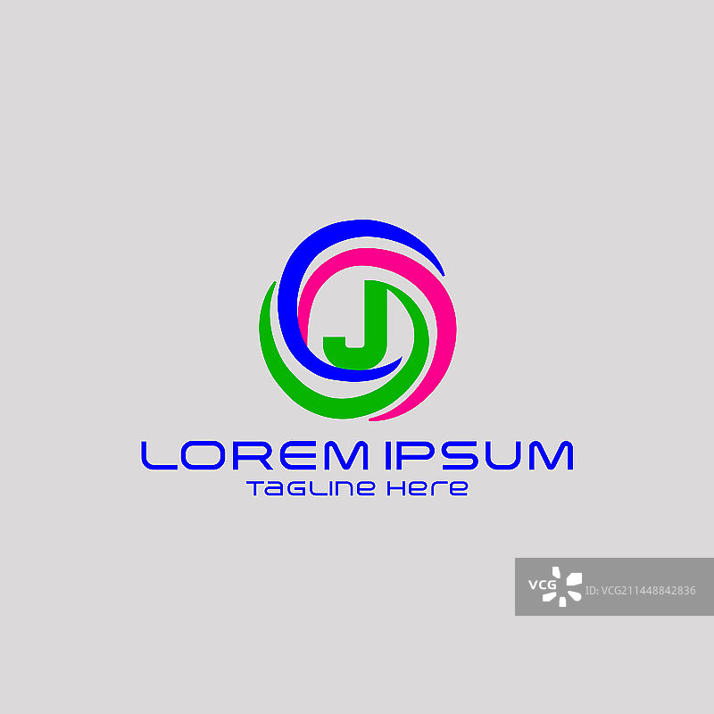 字母J圆形标志设计图片素材