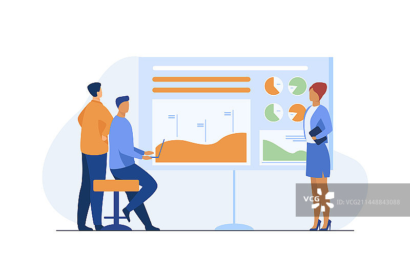 经理向同事汇报工作图片素材