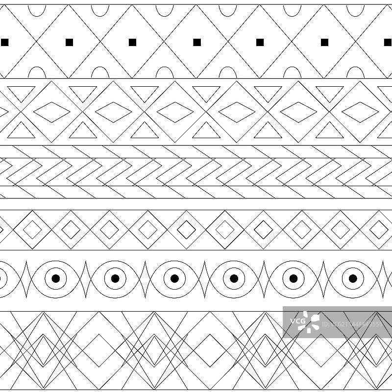 有趣的条纹装饰品与抽象几何图片素材