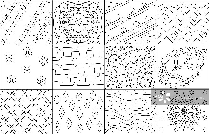 着色书拼布图案图片素材