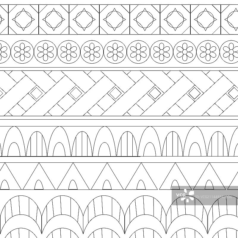 带有可爱图案的简约条纹装饰图片素材