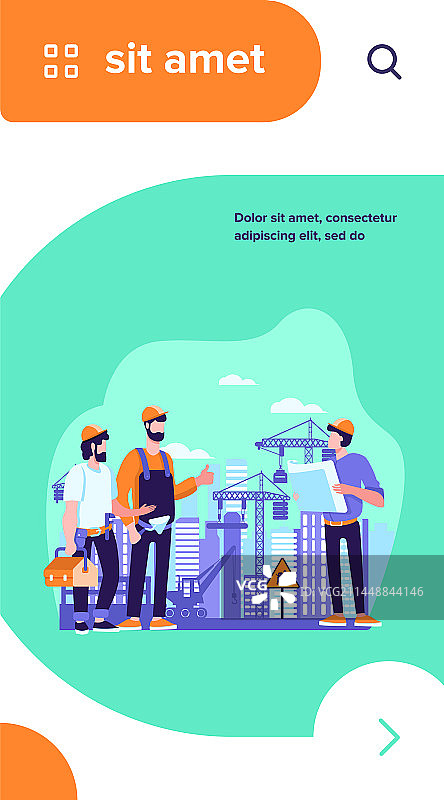 工程师团队在施工现场讨论问题图片素材