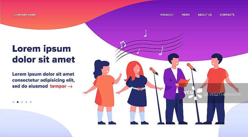 儿童合唱团在教堂里唱歌图片素材