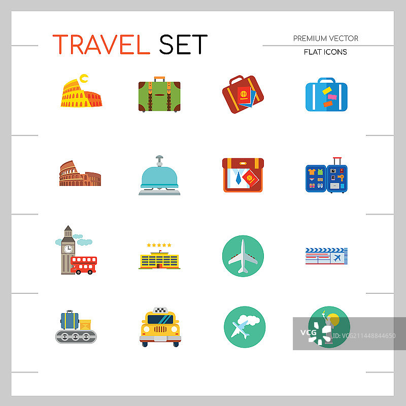 旅游图标集图片素材