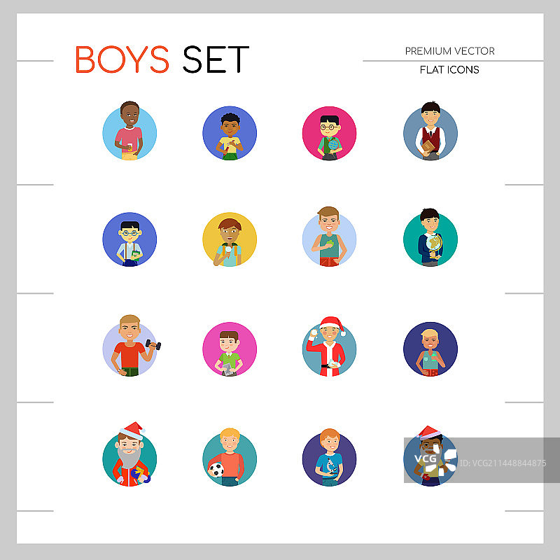 男孩图标集图片素材