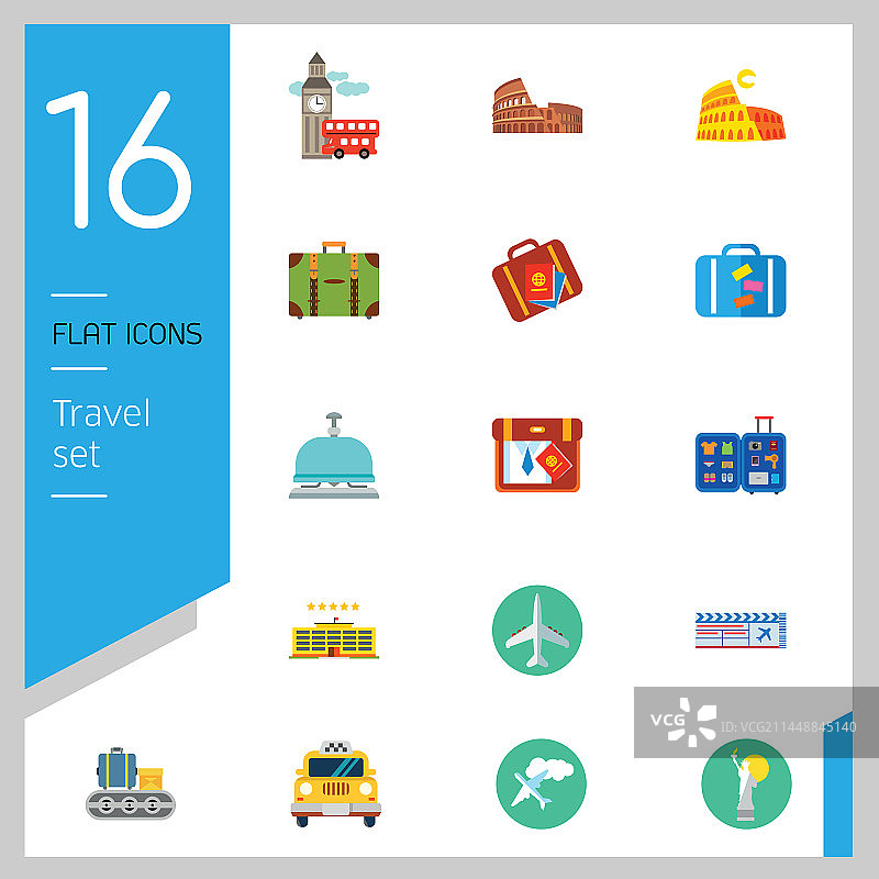 旅游图标集图片素材