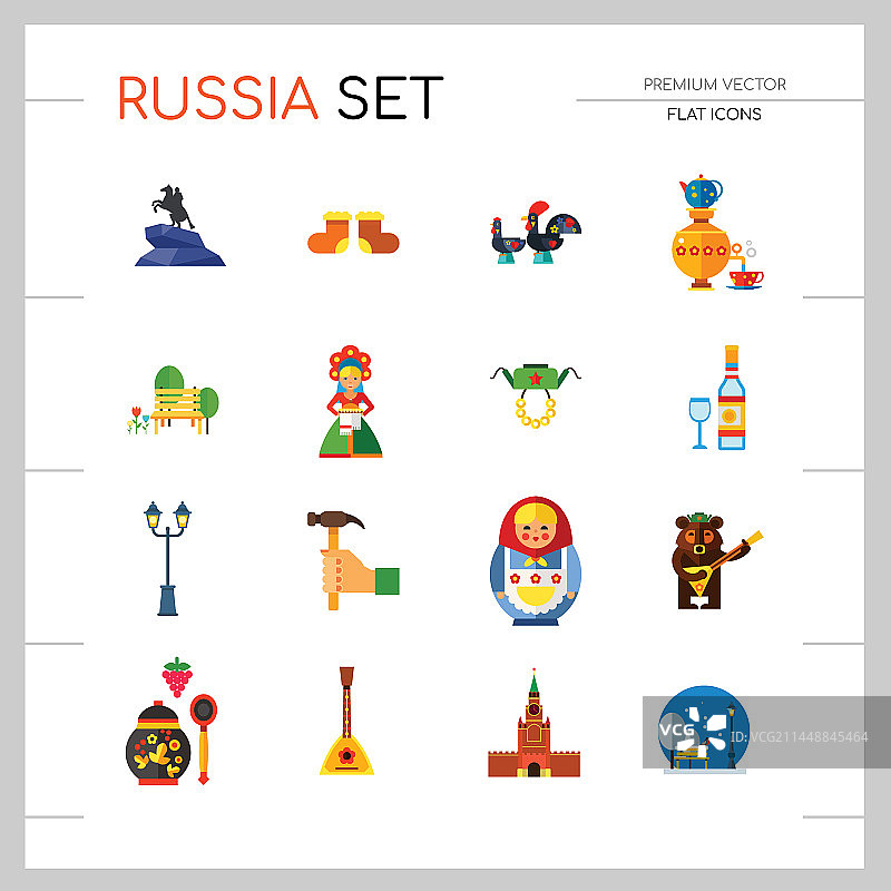 俄罗斯图标合集图片素材