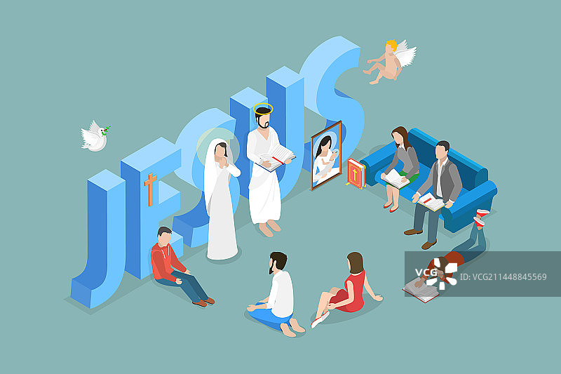 三维等距平面概念图片素材