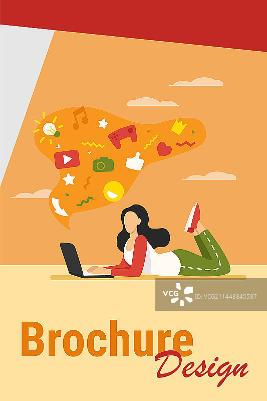 女孩沉迷于网络图片素材