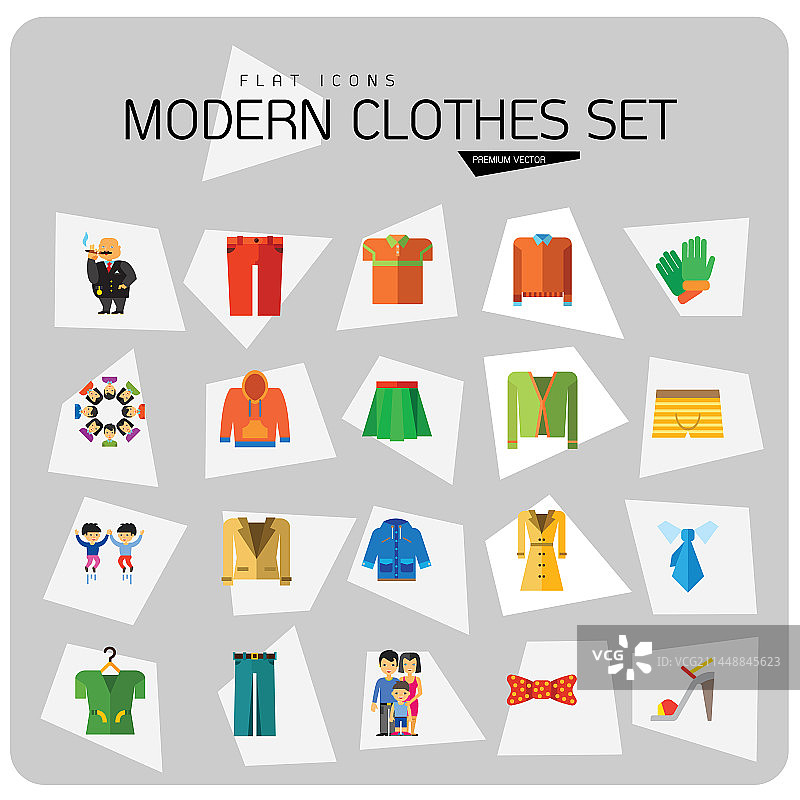 现代服装图标集图片素材