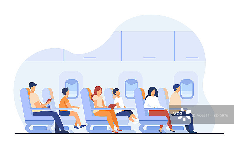 乘客乘飞机旅行图片素材