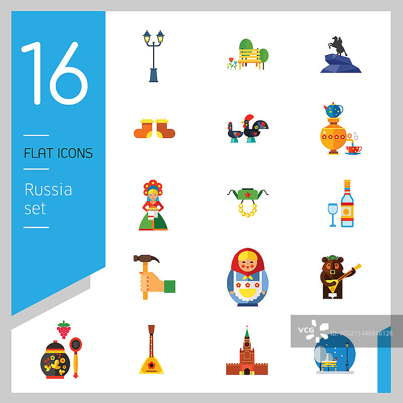 俄罗斯图标合集图片素材