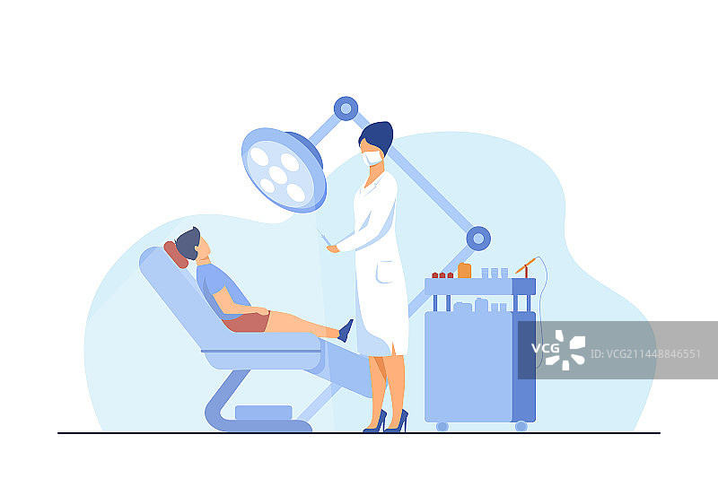 女牙医为椅子上的男孩治疗图片素材