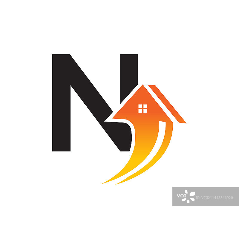 字母N标志模板彩色字母N图片素材