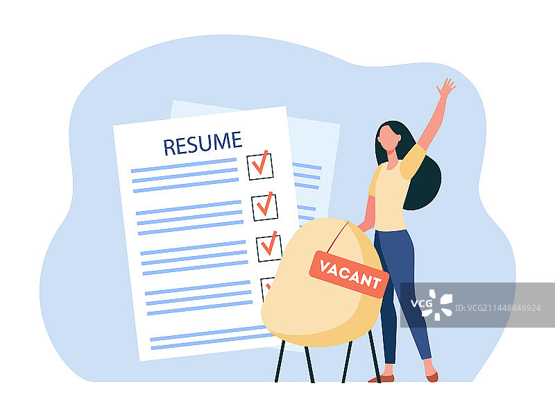 女员工寻找空缺职位图片素材