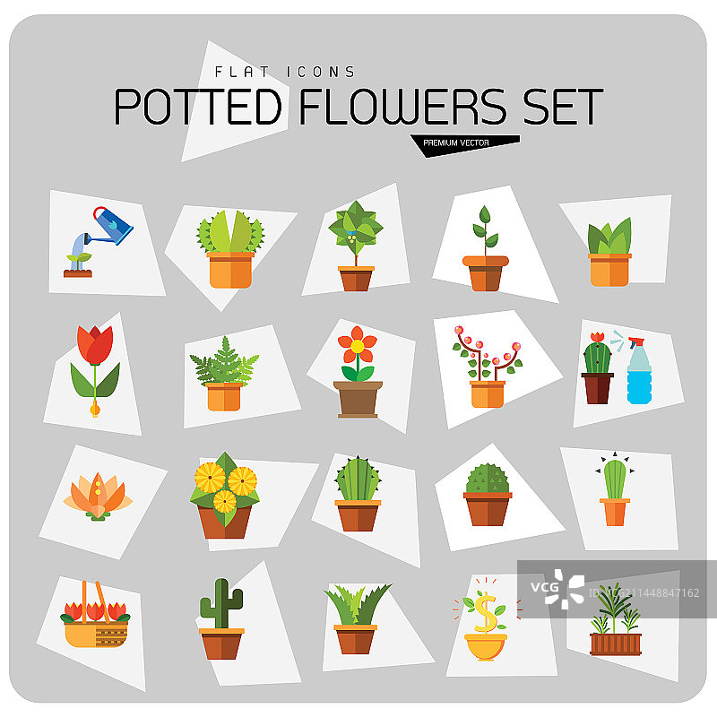 盆栽花卉图标合集图片素材
