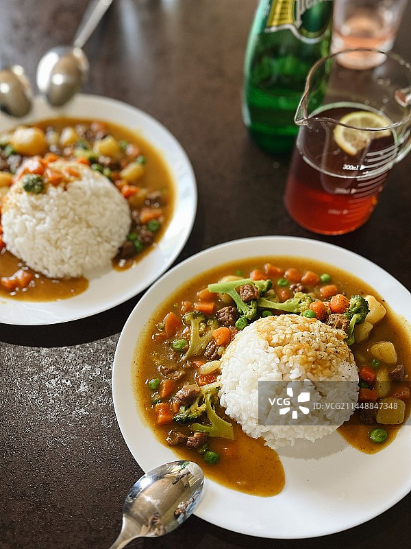 土豆牛肉咖喱饭图片素材