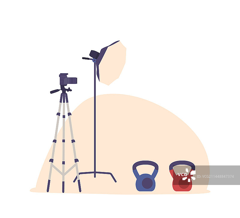 配备时尚设计的现代健身房内景图片素材