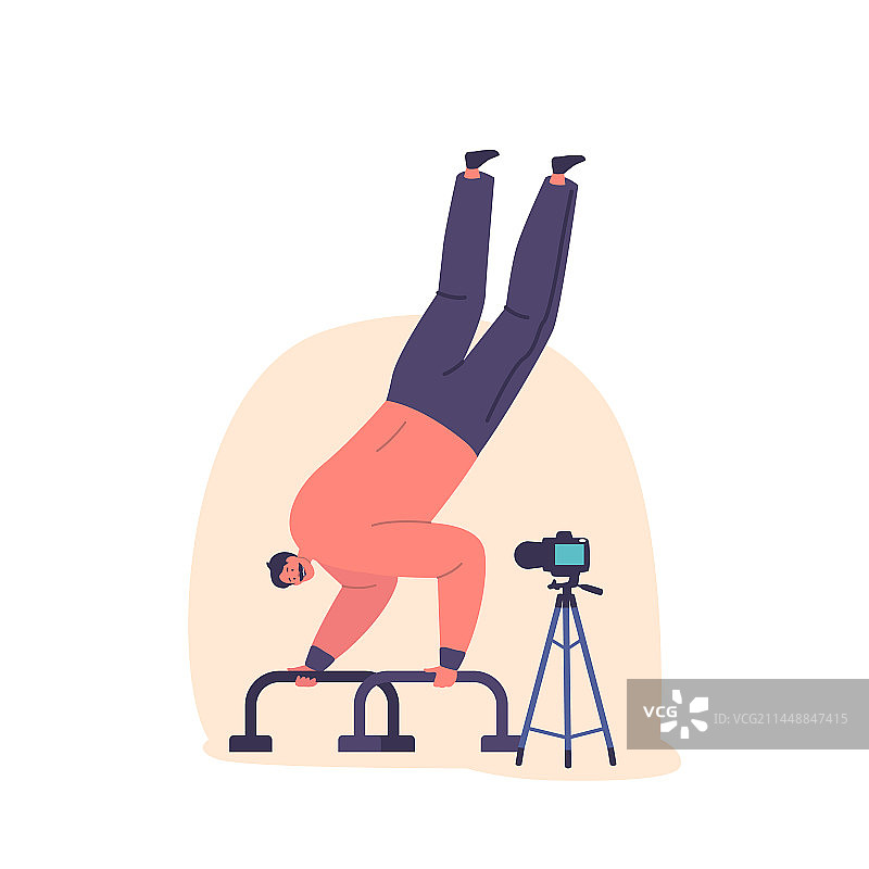 男人做倒立运动图片素材