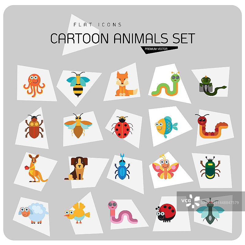 卡通动物图标合集图片素材