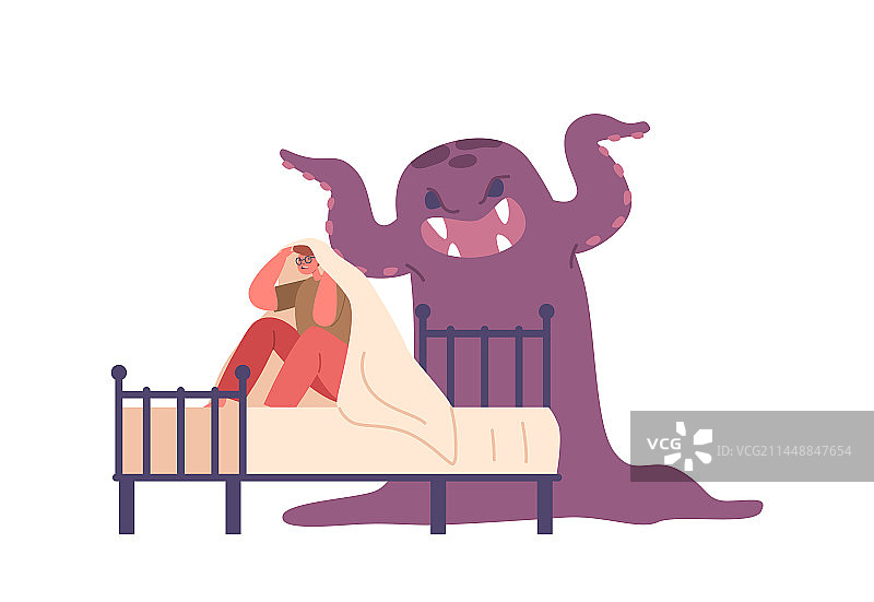 孩子们在噩梦中感到恐惧图片素材