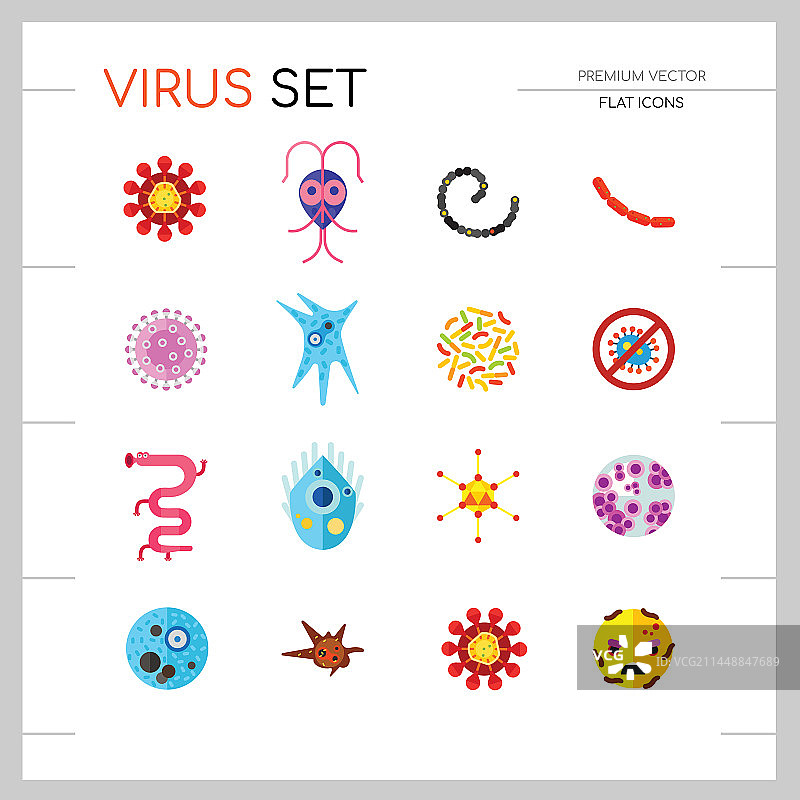病毒图标集图片素材