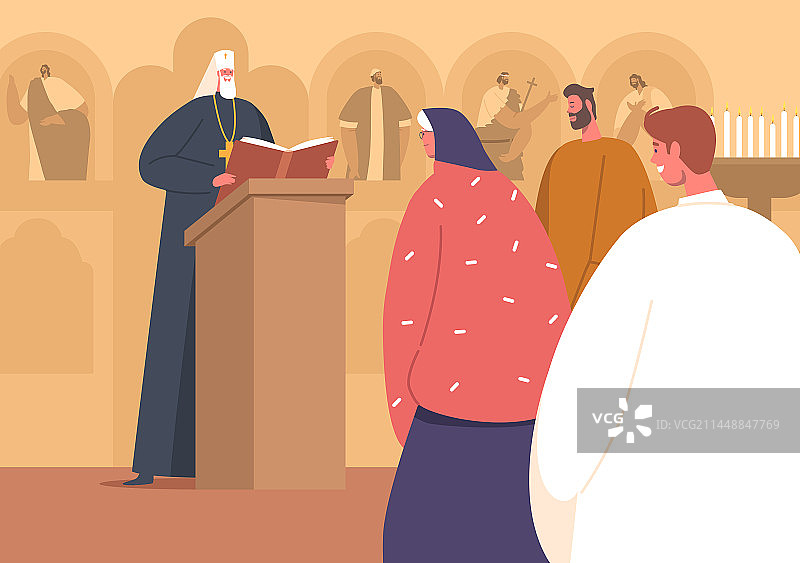 东正教教堂内的宗教仪式图片素材