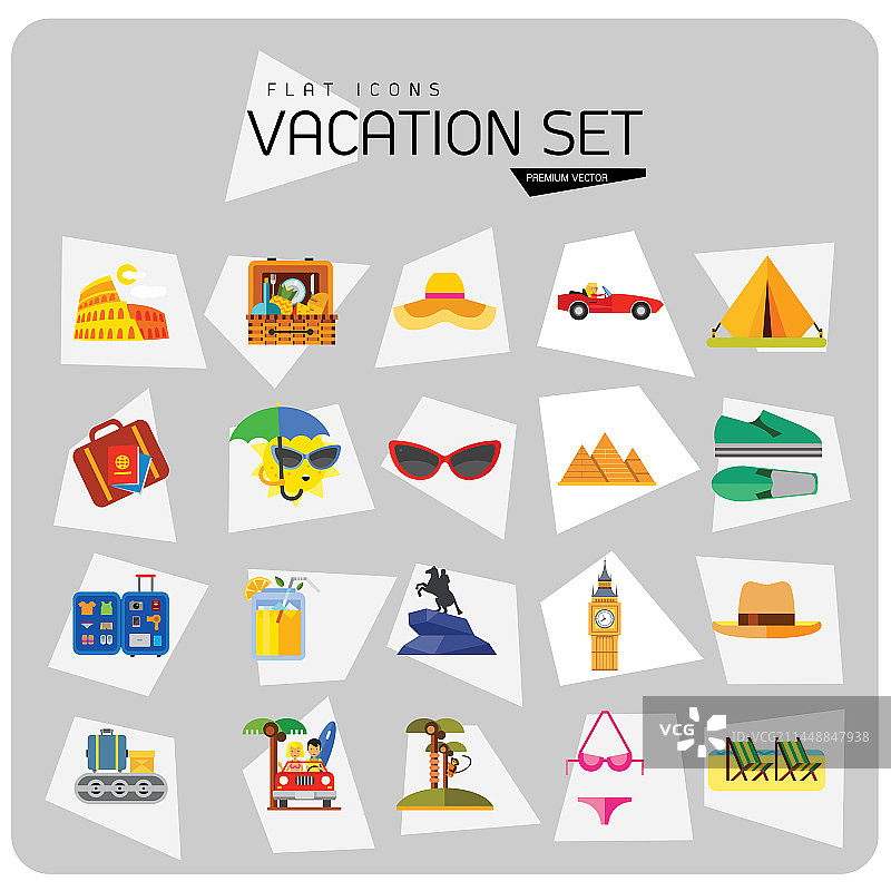 度假图标集图片素材