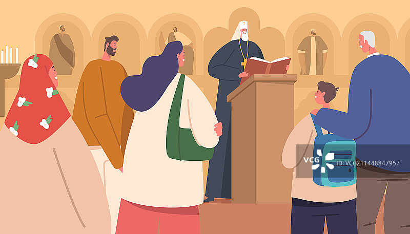 东正教教堂的传统礼拜仪式图片素材