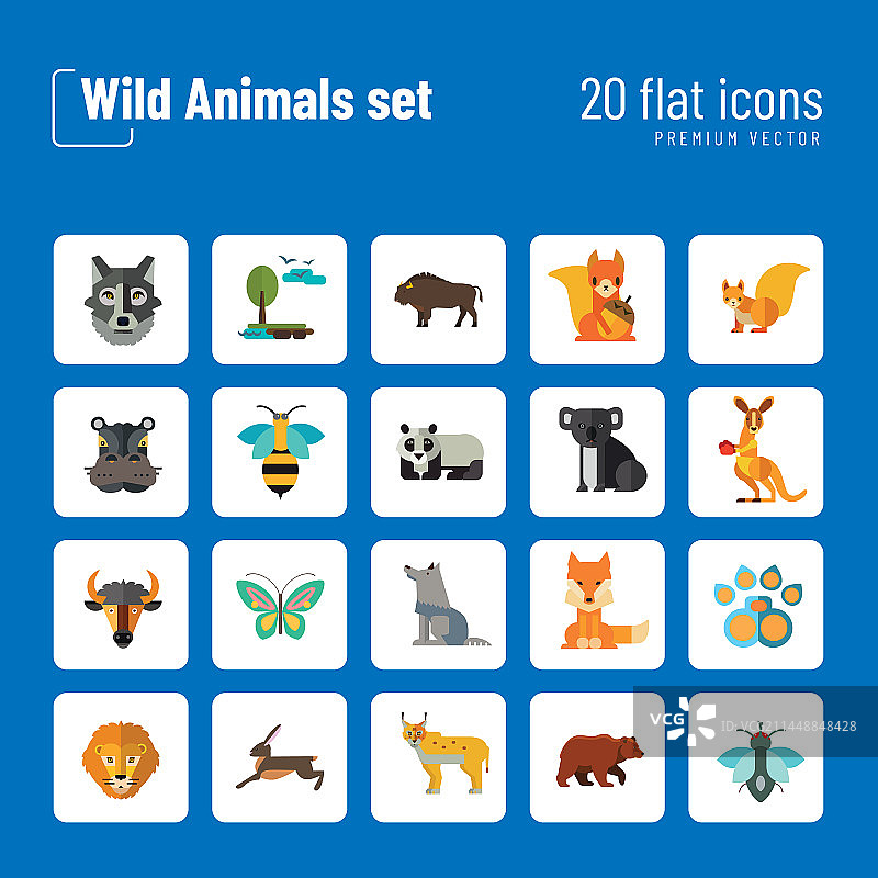 野生动物图标集图片素材