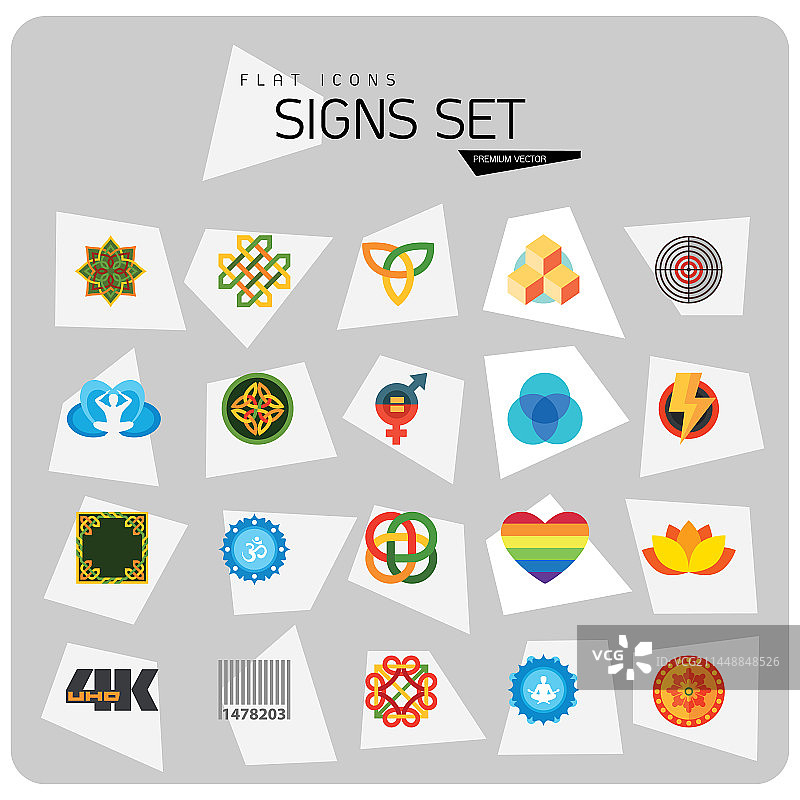 标志扁平图标合集图片素材