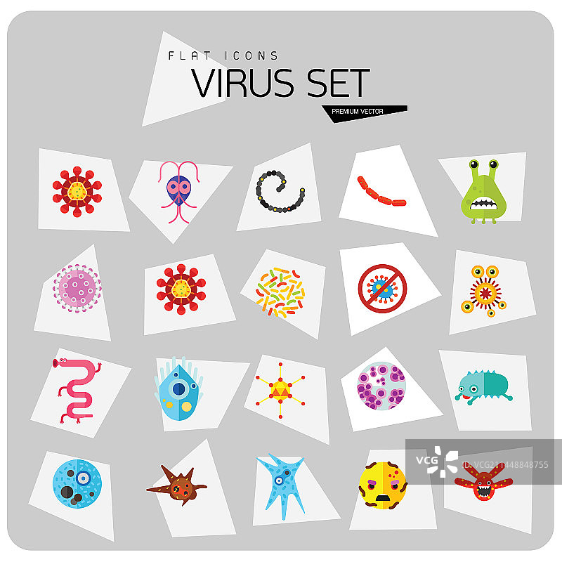 病毒图标集图片素材
