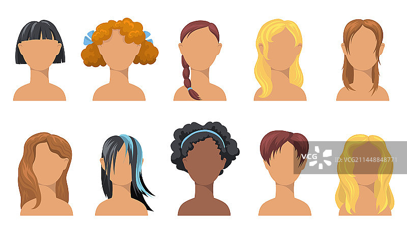 少女潮流发型套装图片素材