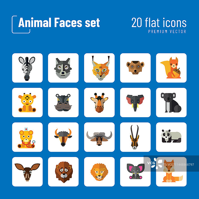 动物面孔图标合集图片素材