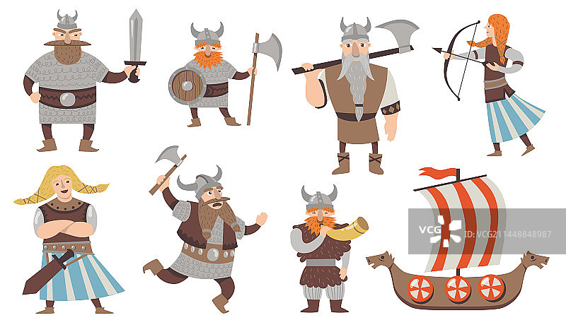 斯堪的纳维亚维京人套装图片素材