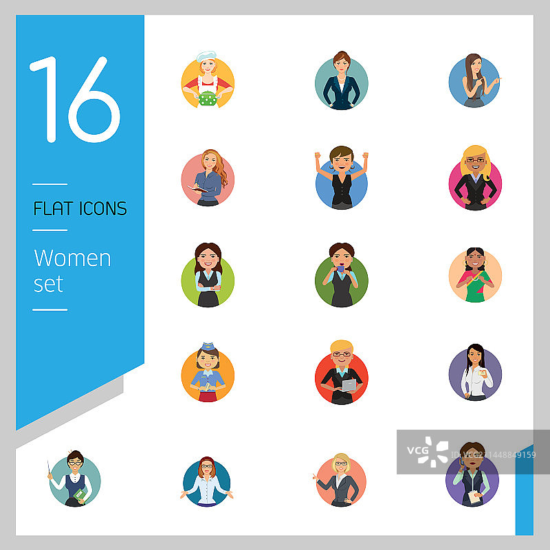 女性图标合集图片素材